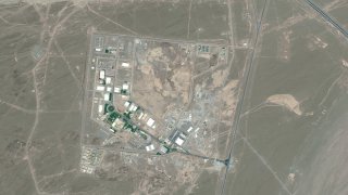 NATANZ FUEL ENRICHMENT PLANT, IRAN -- DECEMBER 24, 2013: Maxar satellite imagery of the Natanz hardened Fuel Enrichment Plant in Iran