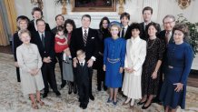 President Ronald Reagan Posing with Wife Nancy and Family Members