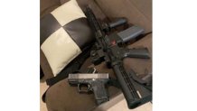 Photos of firearms allegedly sent by Samuel Fisher, who is accused of taking part in the U.S. Capitol riots on Jan. 6, 2020.