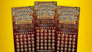 The Supreme Riches second-chance scratch off lottery cards