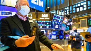 Traders on the floor of the New York Stock Exchange