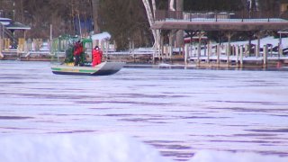 Search team on frozen lake