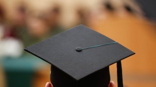 a graduate wearing a graduation cap
