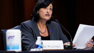 Director for the Centers for Disease Control and Prevention, Rochelle Walensky, testifies during a Senate Health, Education, Labor and Pensions Committee hearing on the federal coronavirus response on Capitol Hill in Washington, DC, March 18, 2021.