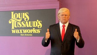 A wax statue of Donald Trump on display at Louis Tussaud's Palace of Wax in San Antonio, Texas.