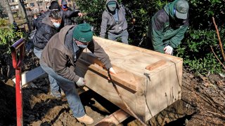 Remains being reburied at Washington Square Park