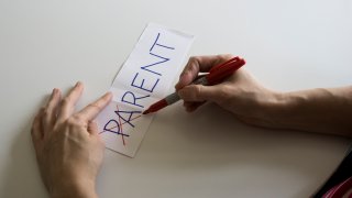 The word PARENT, with the letters PA crossed out to make rent