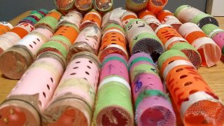 Hair rollers where finches were kept