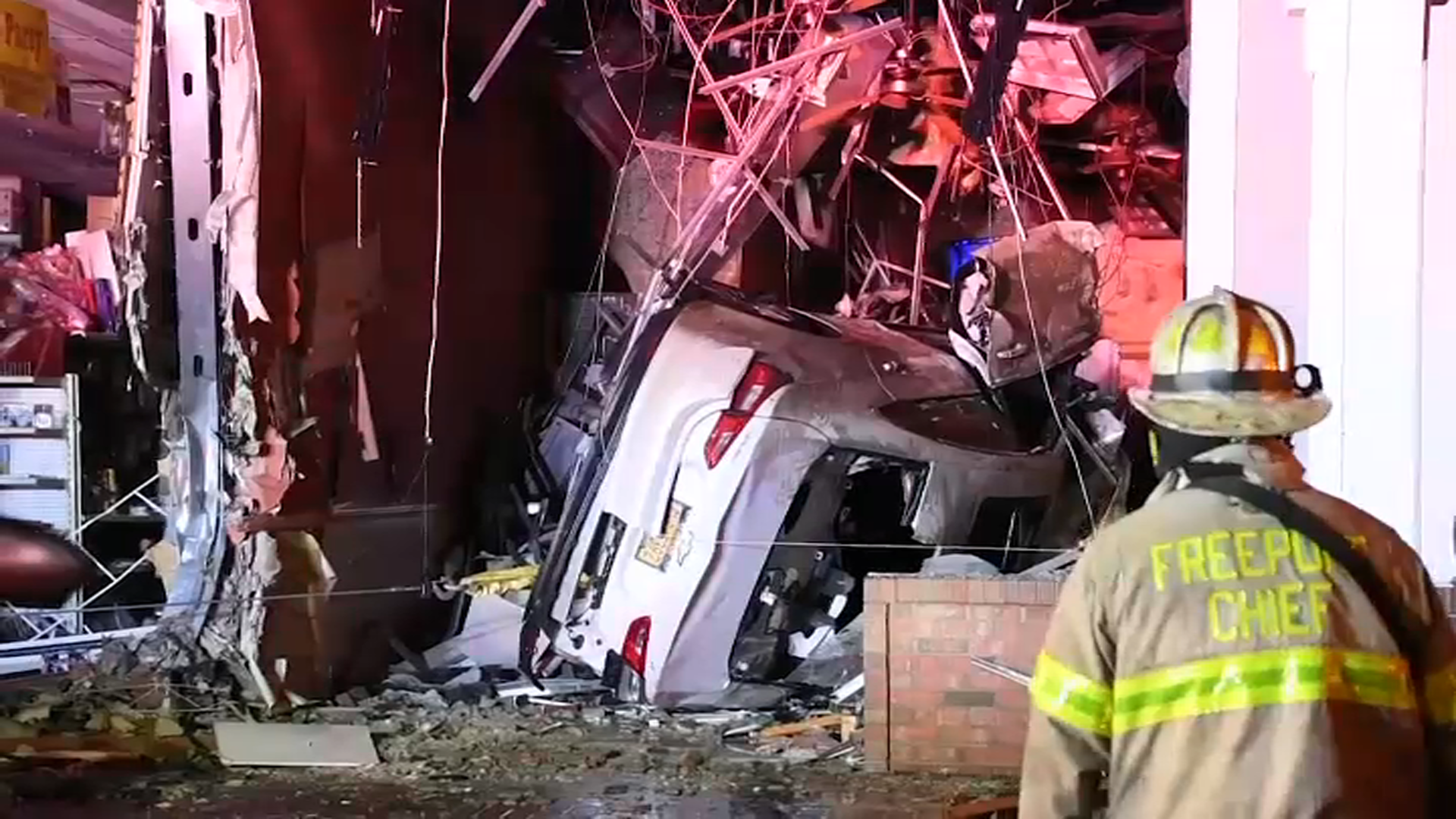Freeport teen survives crash that destroyed car's front end - St