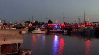 Dive teams and investigators at the Port of Los Angeles in San Pedro.