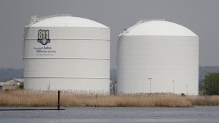 A general view of the Williams Gas Pipeline Transco tanks seen along the Hackensack River