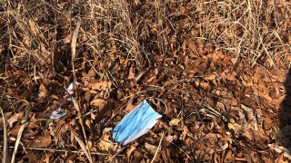 Face mask found on ground at Jersey Shore beach