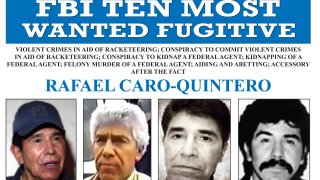 This image released by the FBI shows the wanted poster for Rafael Caro Quintero, who tortured and murdered U.S. Drug Enforcement Administration agent Enrique “Kiki” Camarena in 1985. On Wednesday, April 7, 2021, Mexican President Andres Manuel Lopez Obrador has defended the 2013 ruling that freed Caro Quintero, even though Mexico’s Supreme Court later ruled it was a mistake.