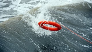 life preserver in ocean