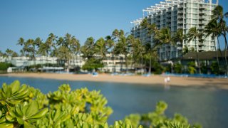 the famous beachside resort of the Kahala Hotel in Honolulu, Hawaii.