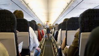 Interior of airplane