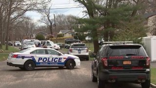 Suffolk County Police cars at scene