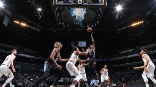 Kevin Durant #7 of the Brooklyn Nets drives to the basket during the game against the Cleveland Cavaliers on May 16, 2021 at Barclays Center