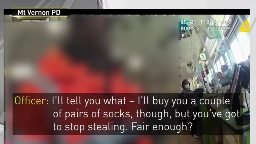 A pair of Westchester County police officers are being praised after opting to put compassion before handcuffs, as they bought a pair of socks for a homeless man who was caught trying to steal them.