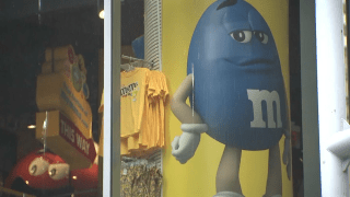 Police said the M&M store in Times Square was robbed at knifepoint.
