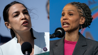 Rep. Alexandria Ocasio-Cortez, left, has endorsed candidate Maya Wiley, right, for mayor.