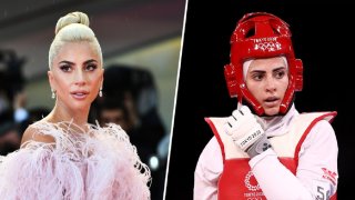 Lady Gaga, left, and Julyana Al-Sadeq, right.