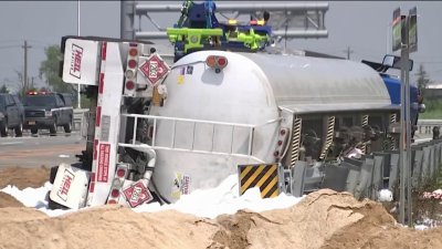 Fuel Spill Makes Mess of Nassau Expressway After Tanker Truck Overturn