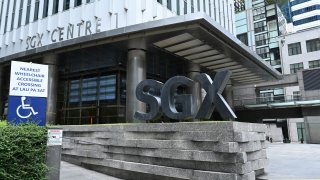 A general view shows the Singapore Exchange (SGX) stock exchange building in the central business district in Singapore on April 7, 2020, as the country ordered the closure of all businesses deemed non-essential as well as schools to combat the spread of the COVID-19 novel coronavirus.