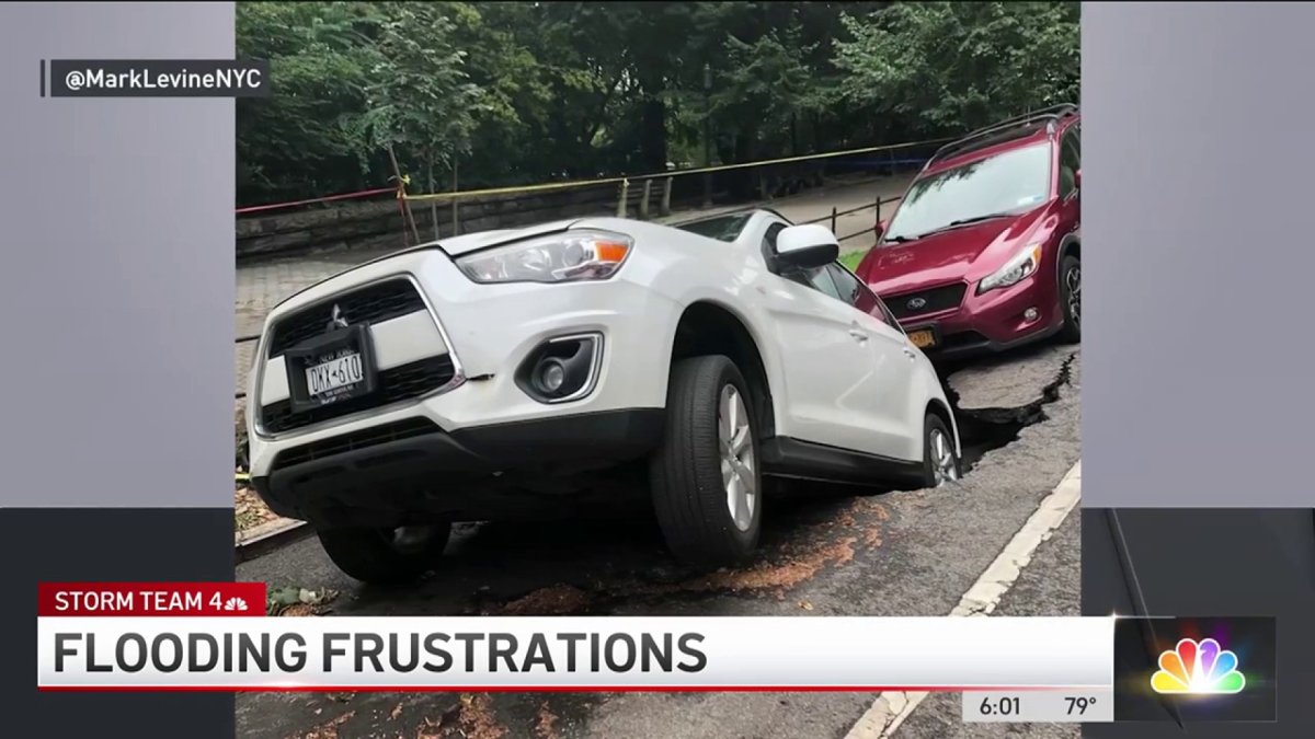 Sinkhole Nearly Swallows Upper West Side Cars NBC New York