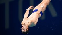 Russian Olympic Committee's Aleksandr Bondar competes during the men's synchronized 10m platform diving final at the 2020 Summer Olympics, Monday, July 26, 2021, in Tokyo, Japan.