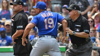 Luis Rojas argues with unpires