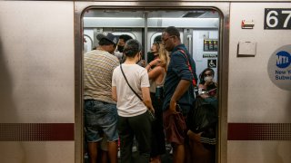 crowded subway train