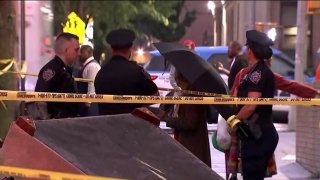 Police in the Bronx investigate two shootings that left a total of five injured.