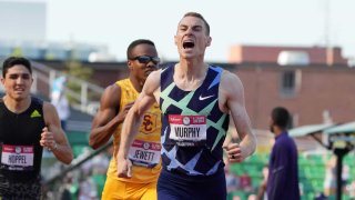 Clayton Murphy runs at the Olympic Trials