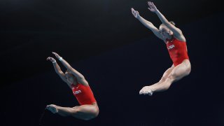 Delaney Schnell and Jessica Parratto earned the first United States Olympic medal in the women's synchronized platform competition