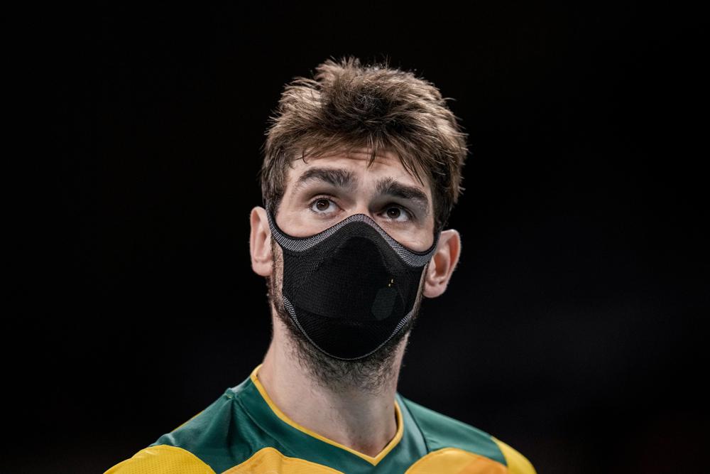 With a... For Brazilian volleyball player Lucas Saatkamp
