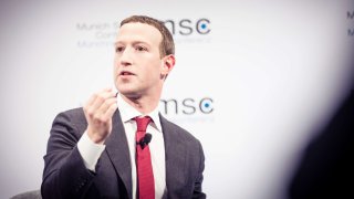 Founder and CEO of Facebook Mark Zuckerberg speaks at the annual Munich Security Conference on February 15, 2020.