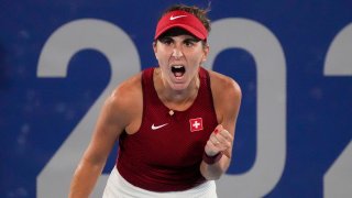 Belinda Bencic celebrates