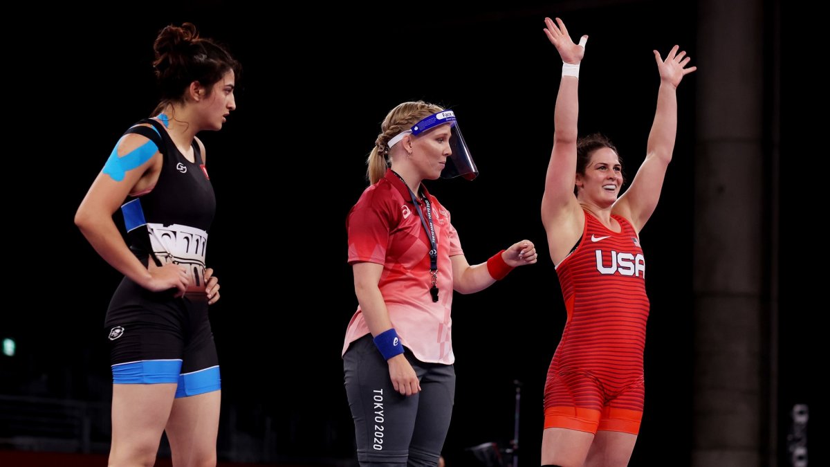 five time world champion adeline gray reaches gold medal match nbc new york