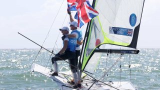 British sailors celebrate