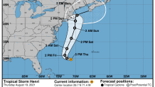 A National Hurricane Center forecast track for Tropical Storm Henri