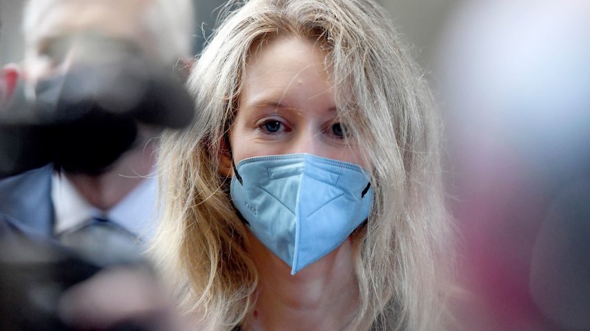 Elizabeth Holmes, founder and CEO of Theranos, arrives at the federal courthouse for jury selection in her trial, Tuesday, Aug. 31, 2021, in San Jose, Calif.