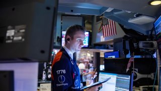 A trader works on the floor of the New York Stock Exchange (NYSE) in New York, Sept. 20, 2021.