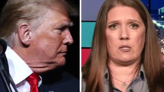 Combination of Former U.S. President Donald Trump (L), and his niece Mary Trump (R).