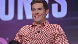 Adam Devine speaks in HBO's "The Righteous Gemstones" panel at the Television Critics Association Summer Press Tour on Wednesday, July 24, 2019, in Beverly Hills, Calif.