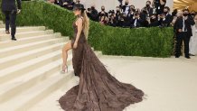 Jennifer Lopez attends The 2021 Met Gala Celebrating In America: A Lexicon Of Fashion at Metropolitan Museum of Art on September 13, 2021, in New York City.