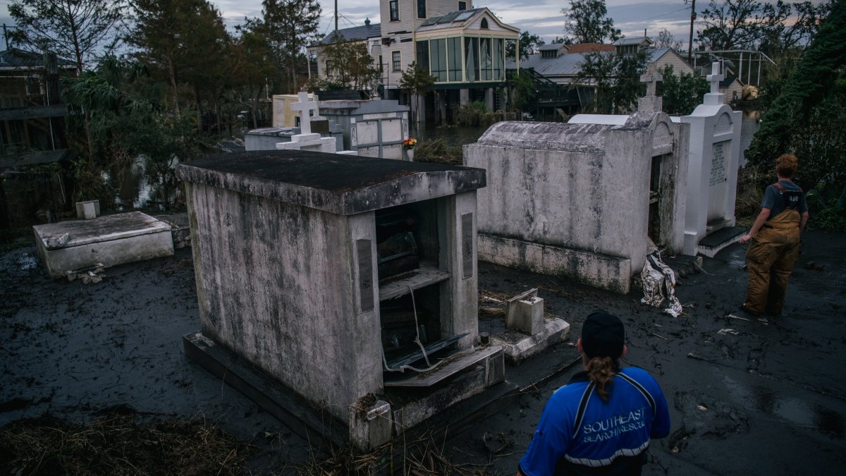 Hurricane Ida in Louisiana: Caskets, Vaults Still Displaced – NBC New York - Vimarsana News