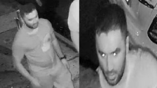 Video released by the NYPD shows two men wanted in an assault outside a Brooklyn nightclub.