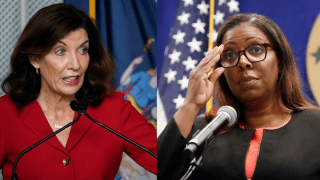 Gov. Kathy Hochul (left) and Attorney General Letitia James (right) are running for governor in the 2022 election.