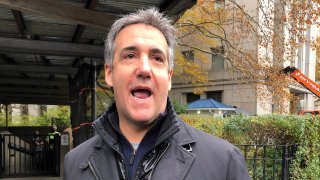 Michael Cohen, former President Donald Trump's longtime personal lawyer, speaks outside Federal Court in New York